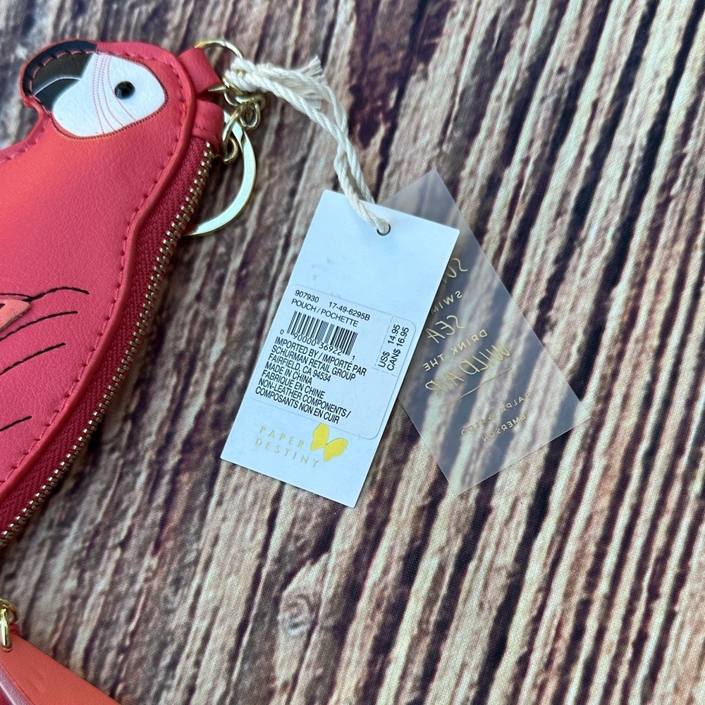 Pink Parrot Keychain/zip pouch for Bird Lovers - Picture 4 of 4